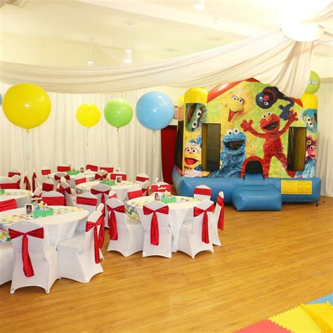 Shop sesame street theme room ideas for boys room! Sesame street party room bouncy house rental and decor by Perez Events | Sesame street birthday ...