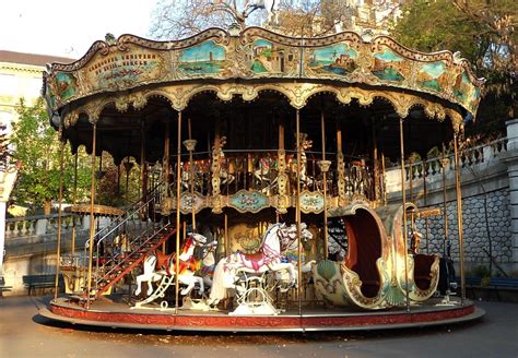 An Old Fashioned Merry Go Round With Horses