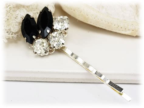 Buy hair pins and get the best deals at the lowest prices on ebay! Vintage Style Black Rhinestone Hair Pins | Black Art Deco ...