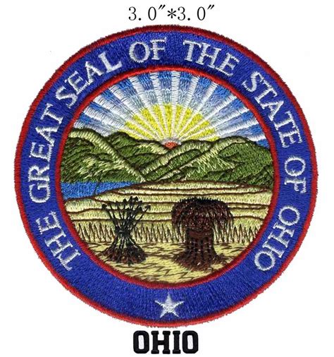 Ohio State Seal Embroidery Patch 3 Wide Shippingauthorized Flagnon