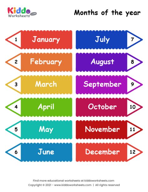 Printable Months Of The Year Flashcards