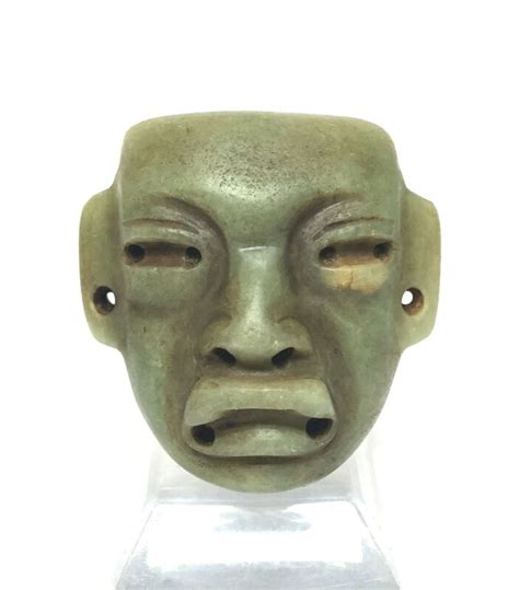 Pre Columbian Olmec Green Stone Mask Antique Price Guide Details Page