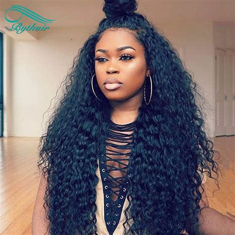 bythairshop lace front human hair wig deep curly full lace wig pre plucked hairline curly