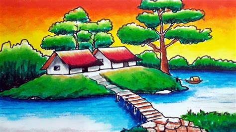 How to Draw Easy Scenery || Drawing Sunset Scenery Step by ... .with mountains landscapes drawing for children discover to draw subscribe for more drawings :) and click notification button !