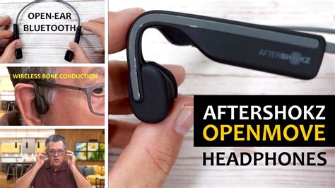 aftershokz openmove wireless bone conduction open ear bluetooth headphones includes sticker pack