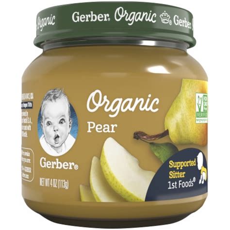 Gerber Organic 1st Foods Pear Stage 1 Baby Food 4 Oz Food 4 Less