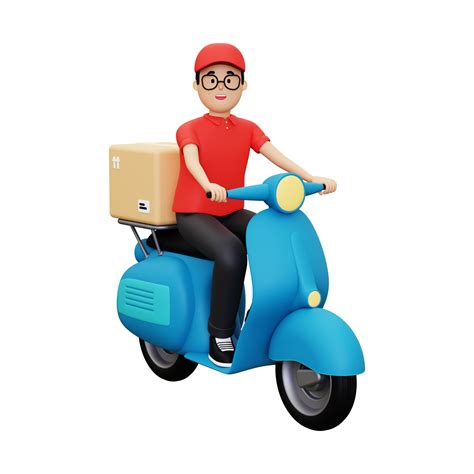 Free 3d Delivery Person Going To Deliver Parcel 8481698 Png With