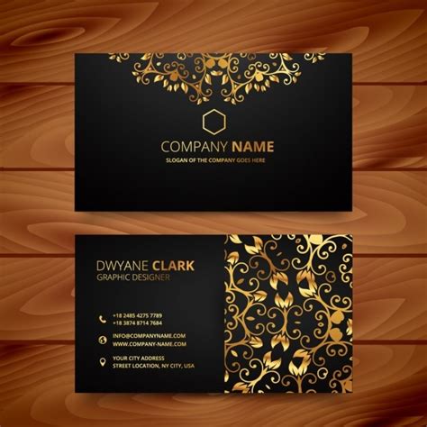 Free Vector Luxury Business Card With Golden Ornaments