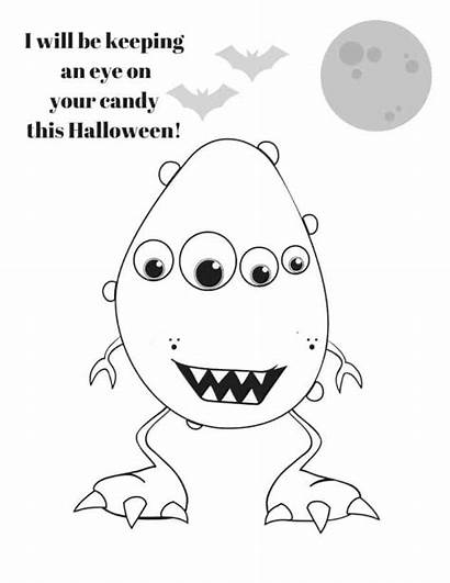 Halloween Coloring Funny Monster Sheets Silly Eye