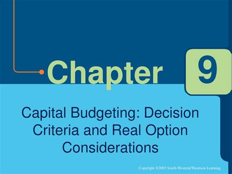 Ppt Capital Budgeting Decision Criteria And Real Option