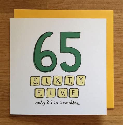 65th Birthday Card 65 65th Scrabble Etsy 65th Birthday Cards 65th Birthday 65th