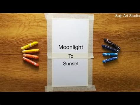 Moonlight to Sunset Waterfall Scenery / Easy Oil Pastel ... Create your very own sunset painitng with acrylics.