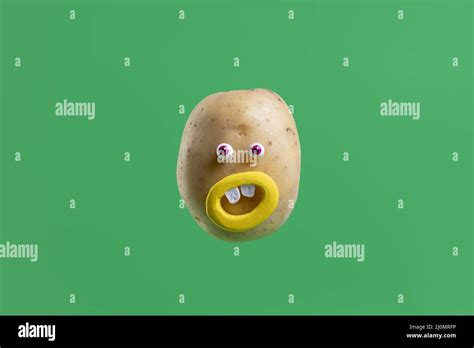 Funny Potato With Face Sticker Stock Photo Alamy