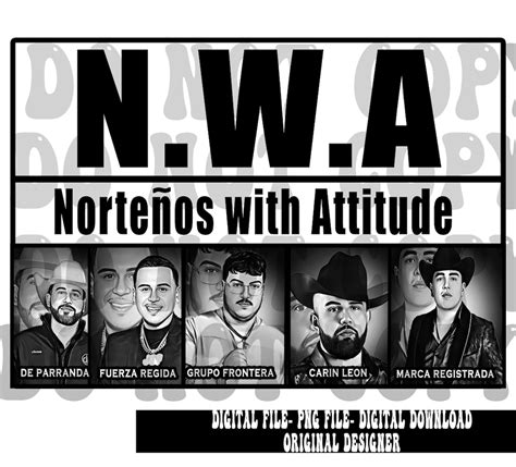 Nortenos With Attitude Fuerza Regida Png Jop Png Frontera Etsy Uk