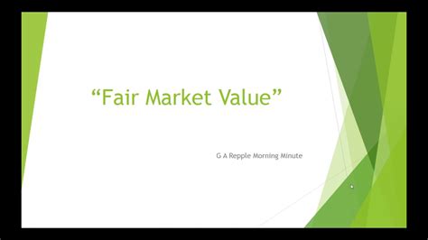 Your business likely needs equipment to operate. Fair Market Value - YouTube