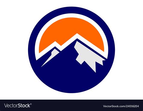 Abstract Mountain Logo Circle Concept Icon Vector Image