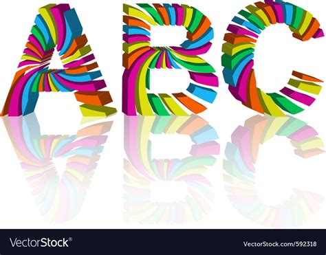 Colorful 3d Alphabet Royalty Free Vector Image