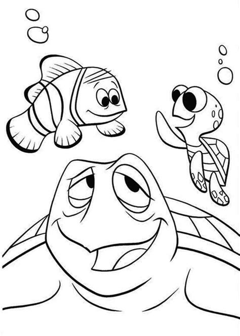 In finding nemo two clownfish, marlin and his wife coral are admiring their new home in the great barrier reef and their clutch of eggs that are due to hatch in a few days. Crush and squirt coloring pages
