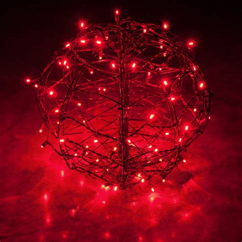 Red Led Hanging Light Sphere