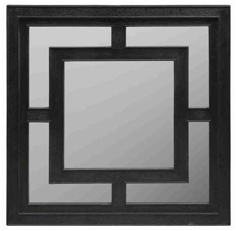 urban deco geo black square wall mirror 120cm x 120cm