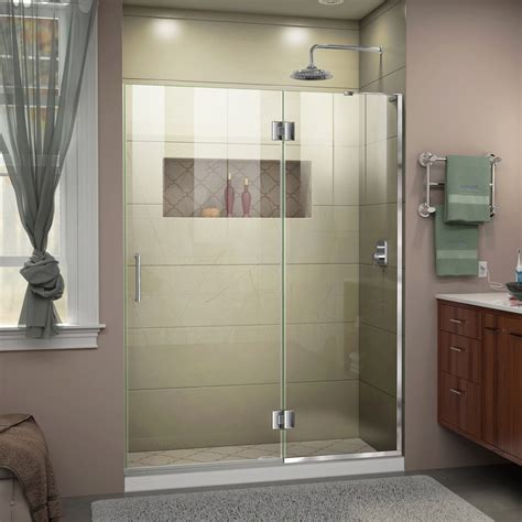 dreamline unidoor x 48 in to 48 in w frameless chrome hinged shower door at