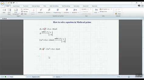 How To Solve Equation By Mathcad Prime Youtube