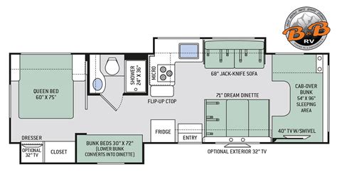 Class A Rv Floor Plans With Bunk Beds