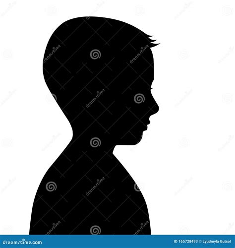 Black Silhouette Of A Boy S Head Teenager Profile The Contour Of The
