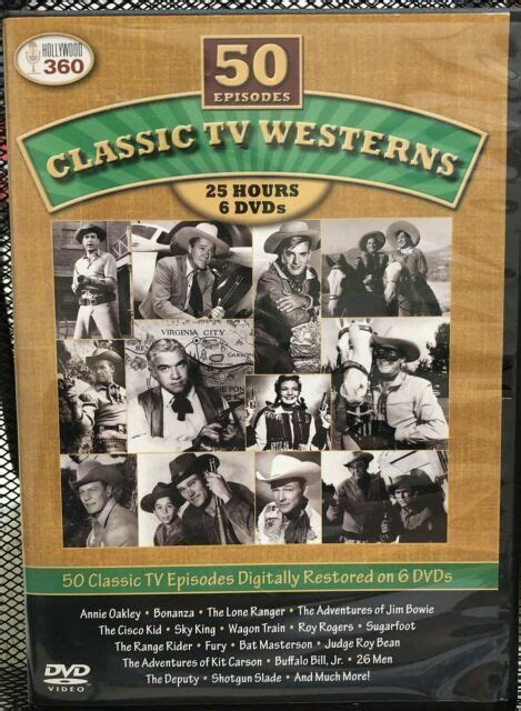 Classic Tv Westerns 50 Episodes Dvd 2013 6 Disc Set For Sale
