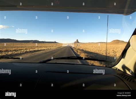 Driving Through Monument Valley Stock Photo Alamy