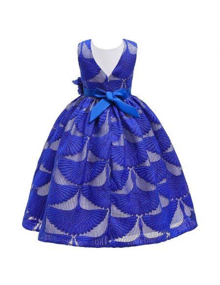 3489 Royal Blue Beaded Formal Party Dress Girls 7 16 Years Mq828