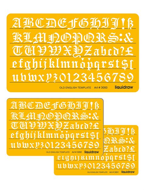 Buy Old English Letter Stencils Set Of 3 10mm 15mm And 20mm Lettering