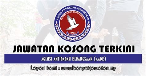Pewujudan agensi dadah kebangsaan ini merupakan satu alternatif negara bagi mengatasi masalah dadah.pejabat ini diketuai oleh seorang ketua pengarah dan dibantu oleh seorang timbalan ketua pengarah.agensi dadah kebangsaan mempunyai 3 bahagian utama iaitu Jawatan Kosong di Agensi Antidadah Kebangsaan (AADK) - 2 ...