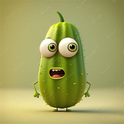 Premium Photo Cute Cartoon Pickle Character