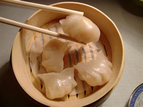 Ha Gao Steamed Shrimp Dumplings Dim Sum 蝦餃 Shrimp Dumplings Dim