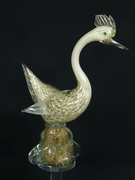 Find antique murano glass figurine now! VINTAGE ITALIAN BARBINI MURANO GOLD FLECK BIRD GLASS ...