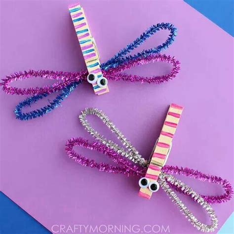 Dragon Fly Cloths Pins Kids Crafts Easy Crafts For Kids Crafts For