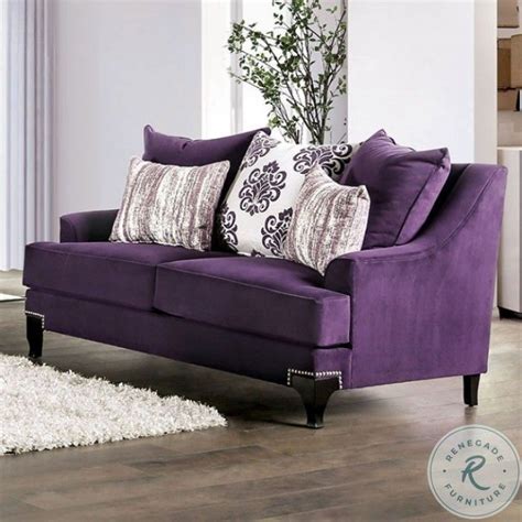 Sisseton Purple Loveseat From Furniture Of America Coleman Furniture