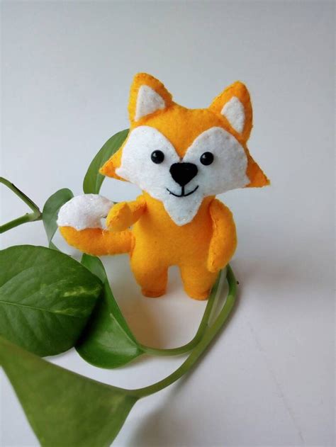 felt fox pdf pattern fox sewing pdf tutorial fox ornament etsy