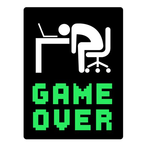 (video games) a message signaling that the game has ended, usually because the player failed (for example by losing all of their lives) but sometimes following successful completion of the game. Developer Game Over Coder Sticker - Just Stickers : Just ...