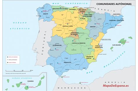 Mapa De España Político Físico Y Mudo Listos Para Imprimir 【actualizados】