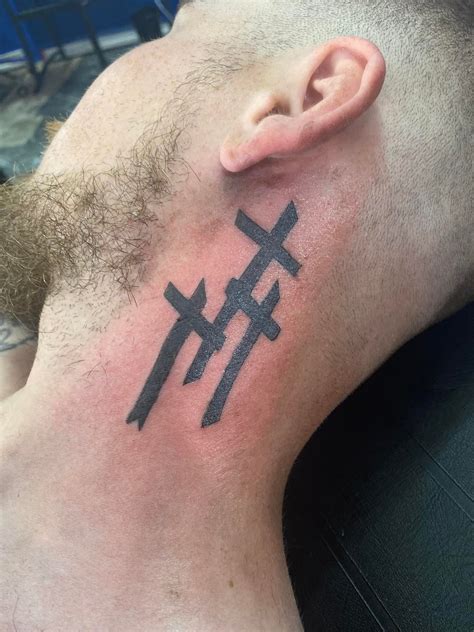 Update 66+ 3 cross tattoo on neck super hot - in.coedo.com.vn