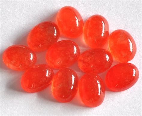 5 Pieces 6x8mm Natural Oval Red Jade Cabochon Calibrated Etsy Uk