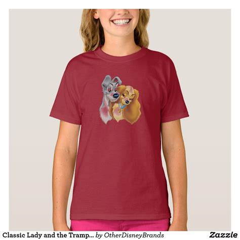 Classic Lady And The Tramp Snuggling Disney T Shirt Lady