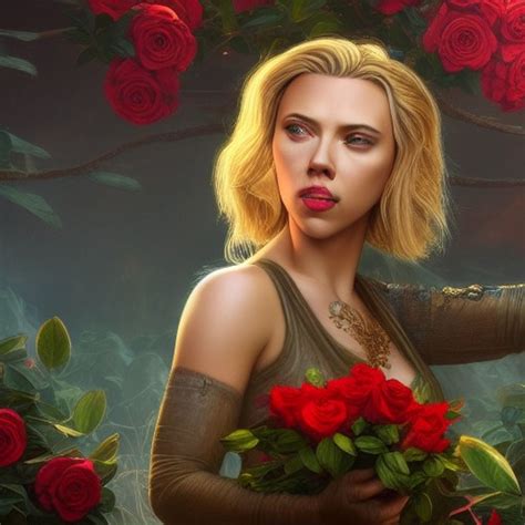 Scarlett Johansson With A Roses 2 Ai Generated Artwork Nightcafe