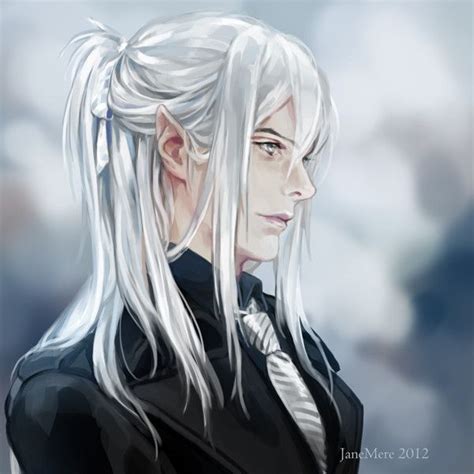 ArtStation Ithil Jane Mere White Hair Men White Hair Anime Guy