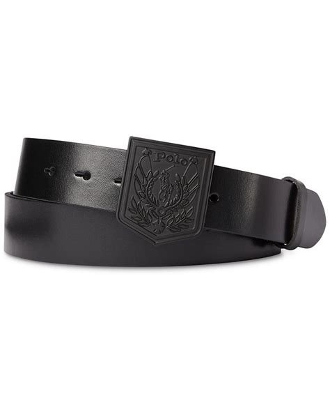 Polo Ralph Lauren Mens Shield Buckle Leather Belt Macys