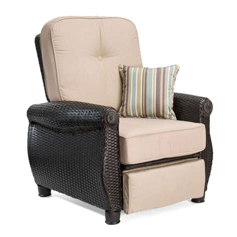 With fully stackable chairs and adjustable chaise lounges, dominica stands out with subtlety. La-Z Boy Breckenridge Wicker Outdoor Recliner with ...