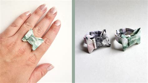 Money Ring Bow Tie Origami Dollar Tutorial Diy Jewelry Youtube