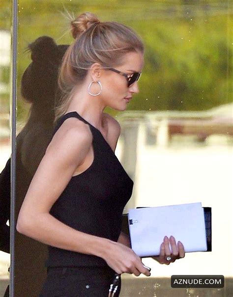 Rosie Huntington Whiteley Braless In A Black Outfit In Beverly Hills